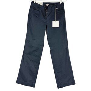 J. Jill Women's Stretch Straight Leg Low Rise Deep Blue Chino Trousers Sz 4P NWT